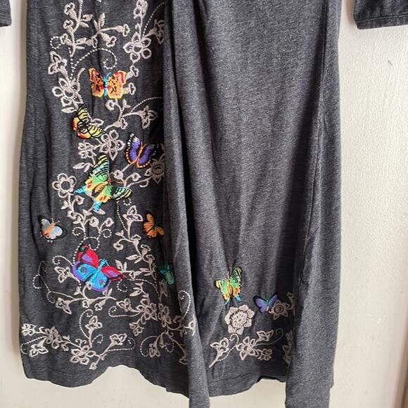 JOHNNY WAS Twist Front Embroidered Butterfly Dress - Picture 6 of 15